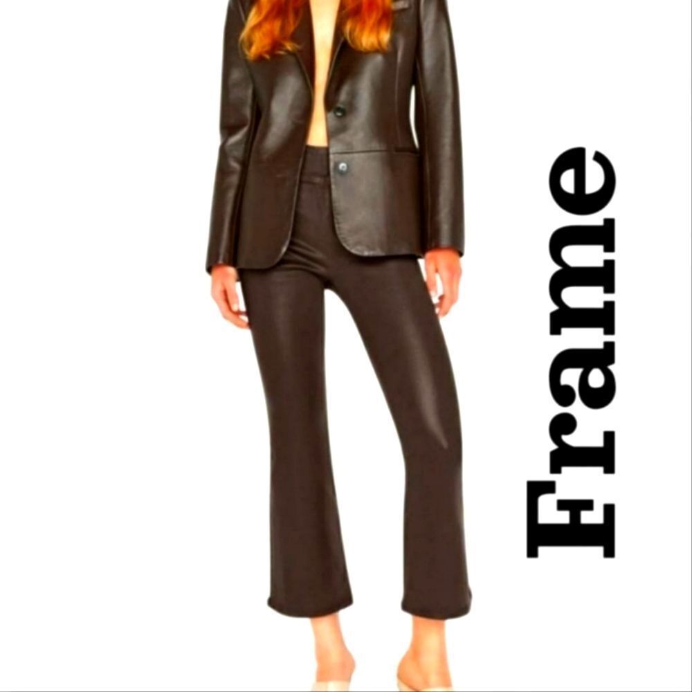 Frame JetSet Crop Mini Boot Cut Jeans in Espresso Coated finish VARIOUS SIZES